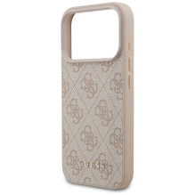 GUESS dėklas, skirtas IPHONE 17 Pro GUHCP17LG4GFPI (PU 4G Classic), rožinis