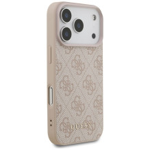 GUESS dėklas, skirtas IPHONE 17 Pro GUHCP17LG4GFPI (PU 4G Classic), rožinis