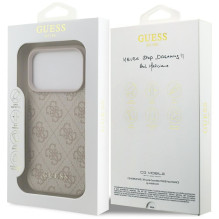 GUESS dėklas, skirtas IPHONE 17 Pro GUHCP17LG4GFPI (PU 4G Classic), rožinis