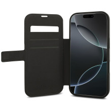 GUESS dėklas, skirtas IPHONE 17 Pro, GUBKP17L4GMGGR (PU 4G metalinis logotipas), juodas