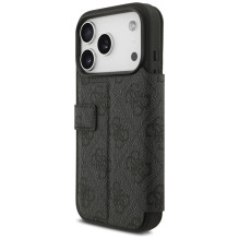GUESS dėklas, skirtas IPHONE 17 Pro, GUBKP17L4GMGGR (PU 4G metalinis logotipas), juodas