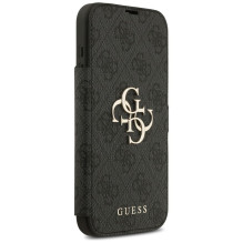 GUESS dėklas, skirtas IPHONE 17 Pro Max GUBKP17X4GMGGR (PU 4G metalinis logotipas), juodas