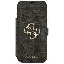 GUESS dėklas, skirtas IPHONE 17 Pro Max GUBKP17X4GMGGR (PU 4G metalinis logotipas), juodas