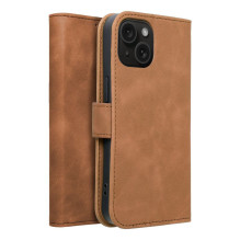 iPhone 15 Tender Book atverčiamas dėklas, rudas