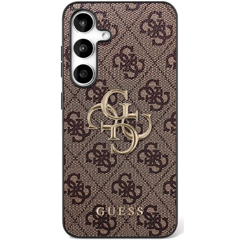 GUESS dėklas, skirtas SAMSUNG S25 FE GUHCS25FE4GMGGR (PU oda 4G metalinis logotipas), juodas