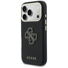GUESS dėklas, skirtas IPHONE 17 Pro GUHCP17L5PS4RGGK (PU FW Resin Logo) juodas