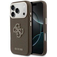GUESS dėklas, skirtas IPHONE 17 Pro GUHCP17L5PS4RGGW (PU FW Resin Logo) rudas