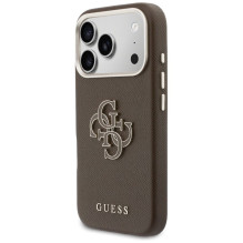 GUESS dėklas, skirtas IPHONE 17 Pro GUHCP17L5PS4RGGW (PU FW Resin Logo) rudas
