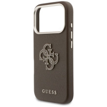 GUESS dėklas, skirtas IPHONE 17 Pro GUHCP17L5PS4RGGW (PU FW Resin Logo) rudas