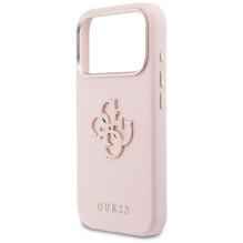 GUESS dėklas, skirtas IPHONE 17 Pro GUHCP17L5PS4RGGP (PU FW Resin Logo) rožinis