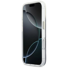 GUESS dėklas, skirtas IPHONE 17 Pro, suderinamas su MagSafe GUHMP17L5HTGMCSK (IML Gradient Script Metal), juodas