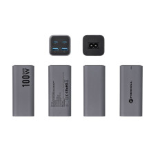 Desktop charger Forcell F-Energy GaN III 2 x USB C + 2 x USB A QC4.0 PD 5A 100W VT-49 gray Desktop charger Forcell F-Energy GaN III 2 x USB C + 2 x USB A QC4.0 PD 5A 100W VT-49 gray
