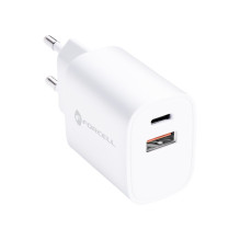 Telefono įkroviklis Forcell F-Energy USB C + USB A QC4.0 PD 3A 35W TFK-TC-35WPD baltas