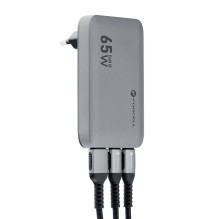 Phone Charger Forcell F-Energy Ultra Slim GaN III 2 x USB C + USB A QC4.0 PD 4A 65W VT-47 gray 0INT Phone Charger Forcell F-Energy Ultra Slim GaN III 2 x USB C + USB A QC4.0 PD 4A 65W VT-47 gray 0INT