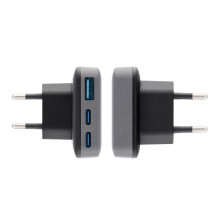 Phone Charger Forcell F-Energy Ultra Slim GaN III 2 x USB C + USB A QC4.0 PD 4A 65W VT-47 gray 0INT Phone Charger Forcell F-Energy Ultra Slim GaN III 2 x USB C + USB A QC4.0 PD 4A 65W VT-47 gray 0INT