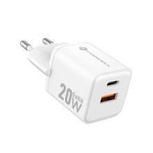 Phone charger Forcell F-Energy Mini GaN III USB C + USB A QC4.0 PD 20W VT-35A white 0INT Phone charger Forcell F-Energy Mini GaN III USB C + USB A QC4.0 PD 20W VT-35A white 0INT