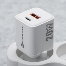 Telefono įkroviklis Forcell F-Energy Mini GaN III USB C + USB A QC4.0 PD 20W VT-35A baltas 0INT Telefono įkroviklis Forcell F-Energy Mini GaN III USB C + USB A QC4.0 PD 20W VT-35A baltas 0INT