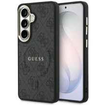 GUESS dėklas, skirtas SAMSUNG S26 GUHMS26SP4MSEGCK (4G reljefinis MagSafe žiedas), juodas