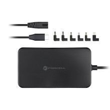 FORCELL F-ENERGY E856 universalus nešiojamojo kompiuterio įkroviklis 90W USB C + 6 adapteriai - juodas FORCELL F-ENERGY E856 universalus nešiojamojo kompiuterio įkroviklis 90W USB C + 6 adapteriai - juodas