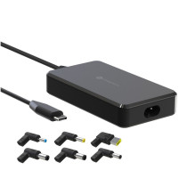FORCELL F-ENERGY E856 uniwersal laptop charger 90W USB C + 6 adaptors - black FORCELL F-ENERGY E856 uniwersal laptop charger 90W USB C + 6 adaptors - black