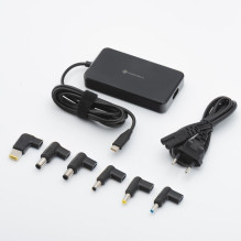 FORCELL F-ENERGY E856 uniwersal laptop charger 90W USB C + 6 adaptors - black FORCELL F-ENERGY E856 uniwersal laptop charger 90W USB C + 6 adaptors - black