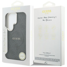 GUESS dėklas, skirtas SAMSUNG S26 Ultra GUHMS26LP4MSEGCK (4G įspaustas MagSafe žiedas), juodas