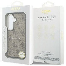 GUESS dėklas, skirtas SAMSUNG S26 Plus GUHMS26MP4MSEGCW (4G reljefinis MagSafe žiedas), rudas