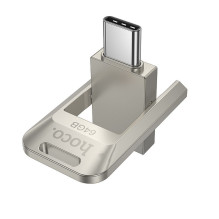 USB atmintinė 64GB USB 3.0 (USB C) Hoco UD17 nikeliuotas