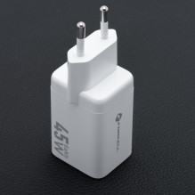 Phone charger Forcell F-Energy Mini GaN III 2 x USB C PD QC4.0 45W VT-36B white