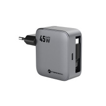 Phone charger Forcell F-Energy GaN USB C + retractable cable USB C PD QC4.0 3A 45W VT-R5 gray Phone charger Forcell F-Energy GaN USB C + retractable cable USB C PD QC4.0 3A 45W VT-R5 gray