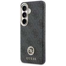GUESS dėklas, skirtas SAMSUNG S26 GUHMS26SP4GRMDEK (4G su cirkoniais ir apvaliu MagSafe logotipu), juodas