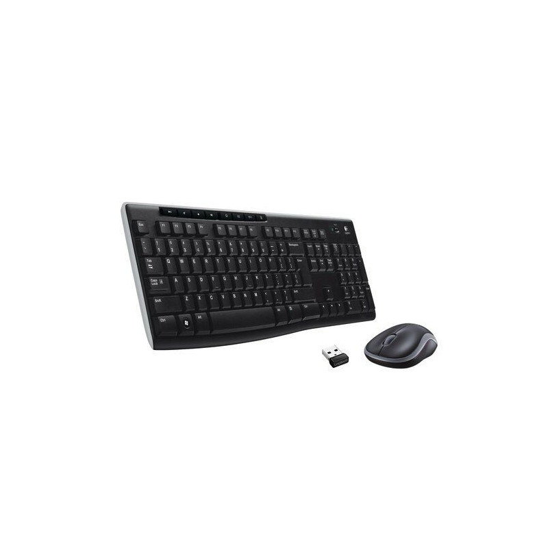 Belaidis QWERTY klaviatūros ir pelės rinkinys „Logitech MK270“, juodas