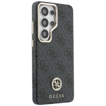 GUESS dėklas, skirtas SAMSUNG S26 Ultra GUHMS26LP4GRMDEK (4G su cirkoniais ir apvaliu MagSafe logotipu), juodas
