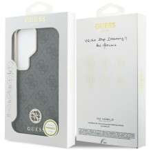 GUESS dėklas, skirtas SAMSUNG S26 Ultra GUHMS26LP4GRMDEK (4G su cirkoniais ir apvaliu MagSafe logotipu), juodas