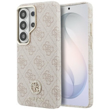 GUESS dėklas, skirtas SAMSUNG S26 Ultra GUHMS26LP4GRMDEP (4G su cirkoniais ir apvaliu MagSafe logotipu), rožinis