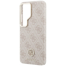 GUESS dėklas, skirtas SAMSUNG S26 Ultra GUHMS26LP4GRMDEP (4G su cirkoniais ir apvaliu MagSafe logotipu), rožinis