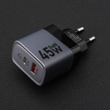 Phone charger Forcell F-Energy GaN USB C + USB A QC4.0 PD 4A 45W VT-39 gray Phone charger Forcell F-Energy GaN USB C + USB A QC4.0 PD 4A 45W VT-39 gray