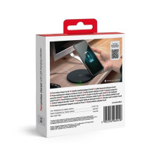 Belaidis įkroviklis Forcell F-Energy Qi QC 15W + duomenų kabelis USB C į USB A, juodas
