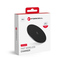 Wireless charger Forcell F-Energy Qi QC 15W + data cable USB C to USB A black