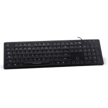 ART laidinė klaviatūra USB A QWERTY su šviesa ir plonu AK-20, juoda