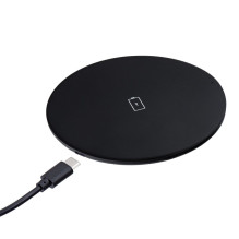 Belaidis įkroviklis Forcell F-Energy Qi QC 15W + duomenų kabelis USB C į USB A, juodas