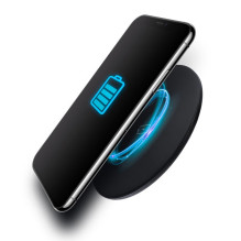 Wireless charger Forcell F-Energy Qi QC 15W + data cable USB C to USB A black