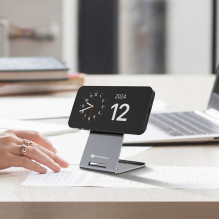 Belaidis įkroviklis Forcell F-Energy Flip Charge USB C Qi2 15W, suderinamas su MagSafe, sidabrinis, 0INT