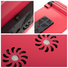 Universalus reguliuojamo aukščio nešiojamojo kompiuterio stalas su vėsinimu YL-803, raudonas Universalus reguliuojamo aukščio nešiojamojo kompiuterio stalas su vėsinimu YL-803, raudonas