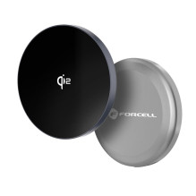 Wireless charger Forcell F-Energy Smart Charge USB C Qi2 15W compatible with MagSafe, with detachable cable 1,5 m silver