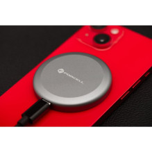 Belaidis įkroviklis „Forcell F-Energy Smart Charge USB C Qi2 15W“, suderinamas su „MagSafe“, su nuimamu 1,5 m laidu, sid