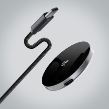 Wireless charger Forcell F-Energy Smart Charge USB C Qi2 15W compatible with MagSafe, with detachable cable 1,5 m silver