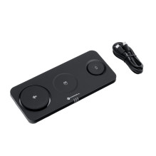 Belaidis įkroviklis Forcell F-Energy 3in1 MagNetix USB C Qi2 20,5W, suderinamas su MagSafe, juodas, 0INT