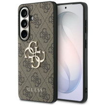 GUESS dėklas, skirtas SAMSUNG S26 Plus GUHCS26M4GMGBR (4G didelis metalinis logotipas), rudas