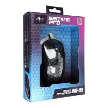 ART laidinė kompiuterio pelė USB A dpi su apšvietimu AM-99 juoda